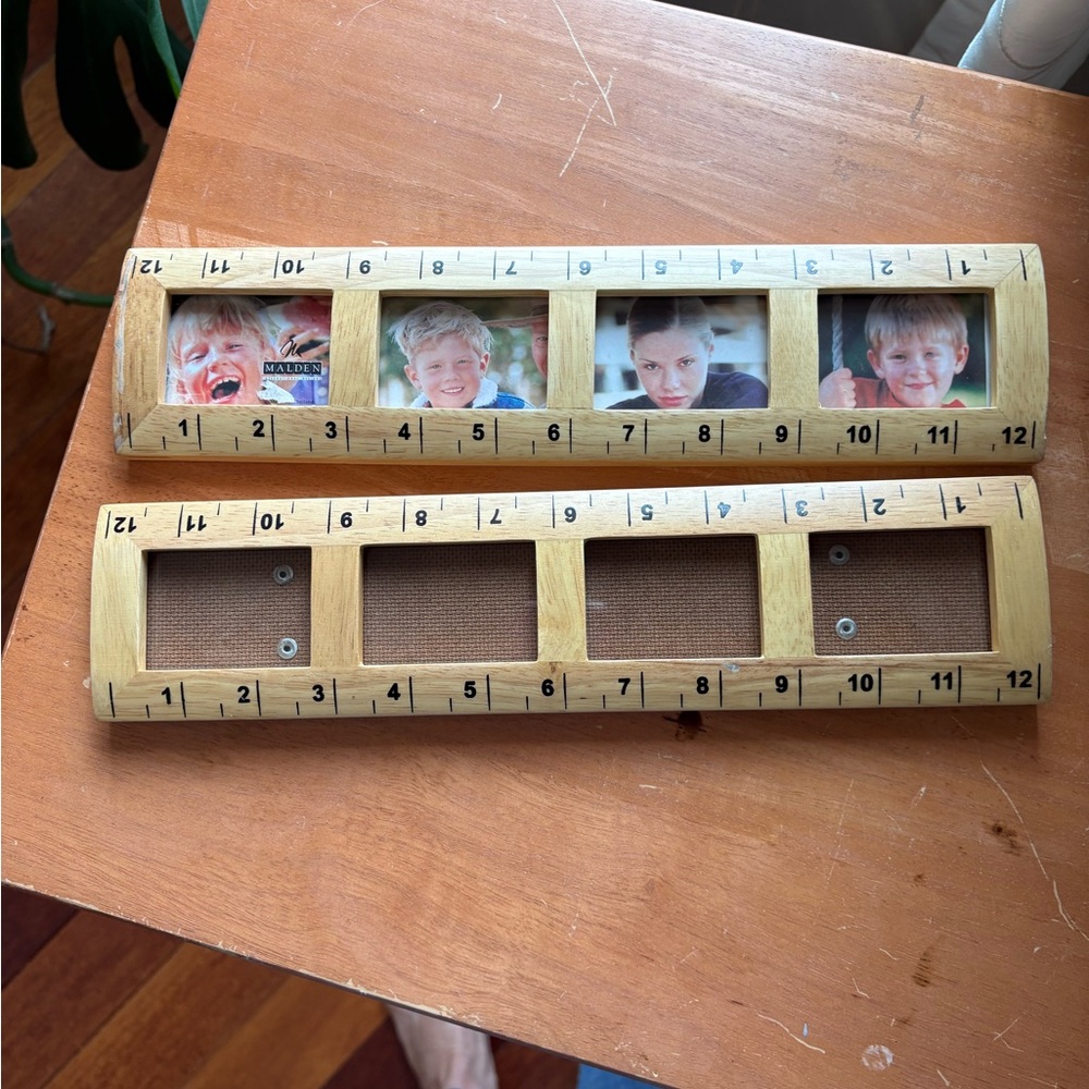 Wooden Ruler Photo Frame for Multiple Pictures